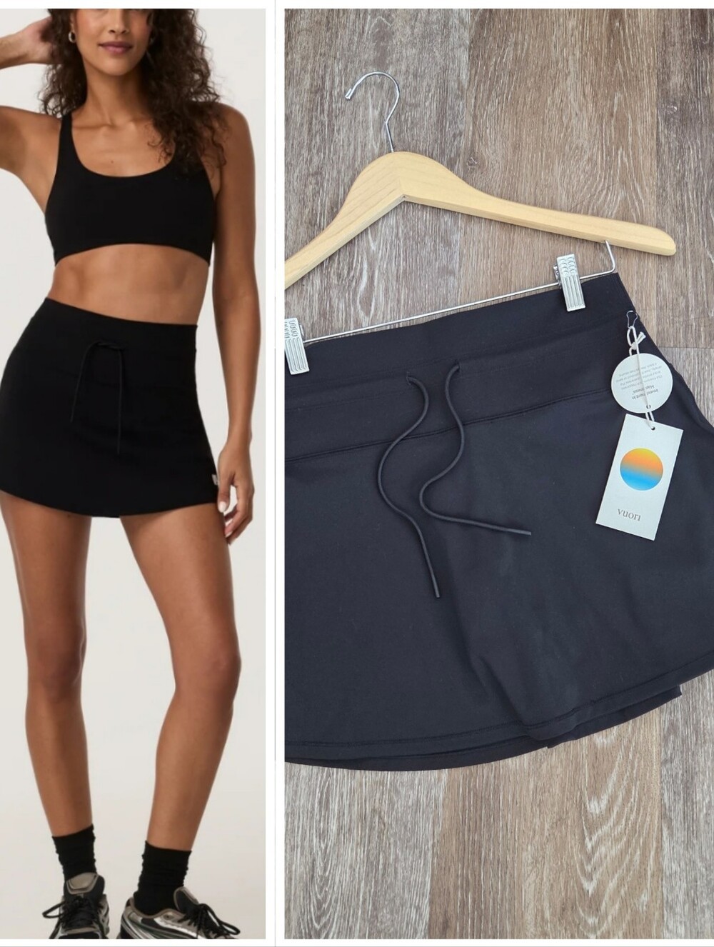 Vuori Daily Skirt NWT Black Athletic HTF Skort Tennis Prep Drawcord PRICE FIRM